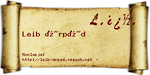 Leib Árpád névjegykártya
